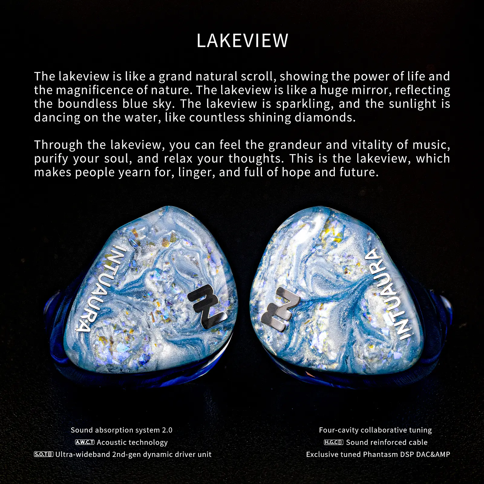 Pre-order INTUAURA Lakeview Ultra-wideband 2nd-gen Dynamic Driver IEMs HiFi Earphone Wired Earbuds for Audiophiles Musicians