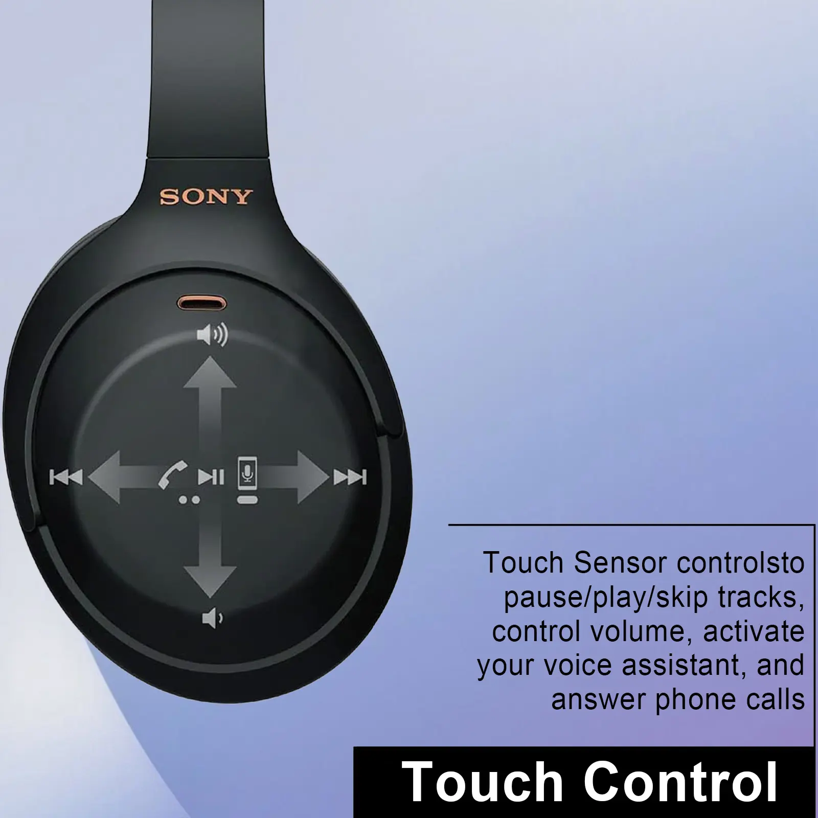 Sony WH-1000XM4/B Wireless Headphone, Black Active Noise Canceling Bluetooth Headphones