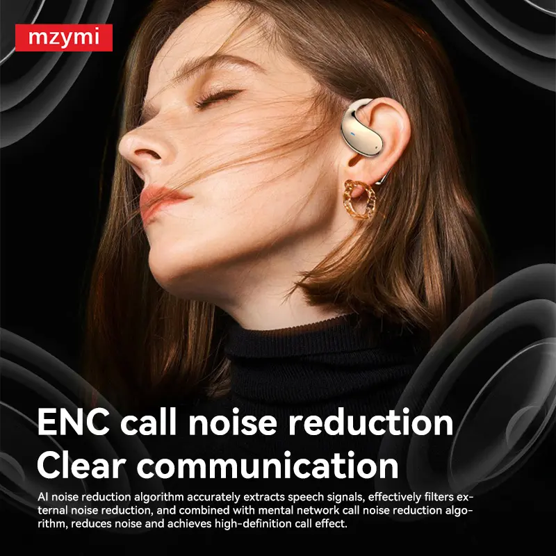 mzymi Wireless Bluetooth 5.4 Earphones Q39 Noise Canceling TWS Sports Headphones OEM Over Ear Earbuds Gamer Headset For XIAOMI