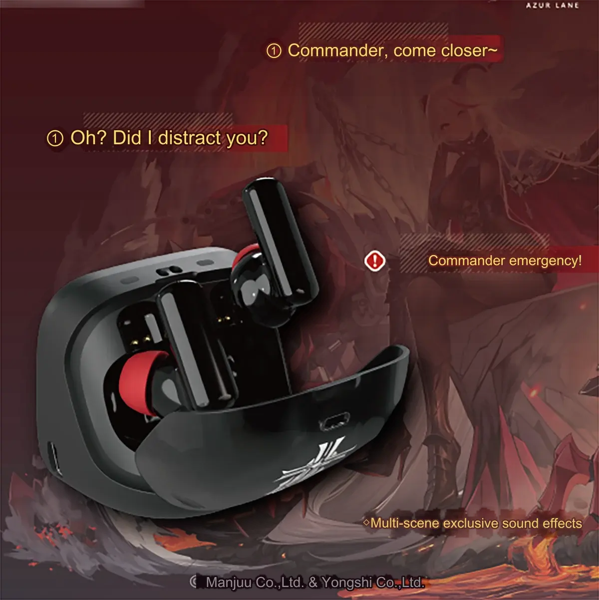 Azur Lane Cube Kms Official Bluetooth 5.3 Earphones Wireless Ipx4 Waterproof Earbuds Active Noise Canceling Hifi Headsets Custom