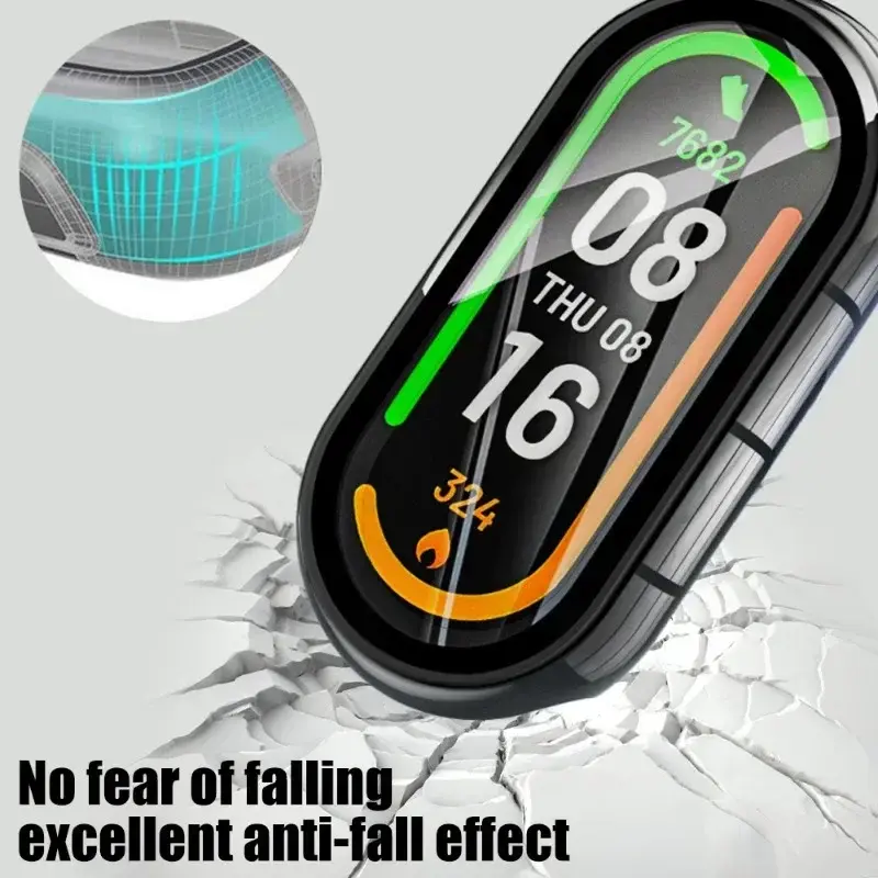 2in1 Case Screen Protector for Xiaomi Mi Band 9 PC Case+Tempered Glass Film Full Coverage Protective Cover for Miband 9 Band9