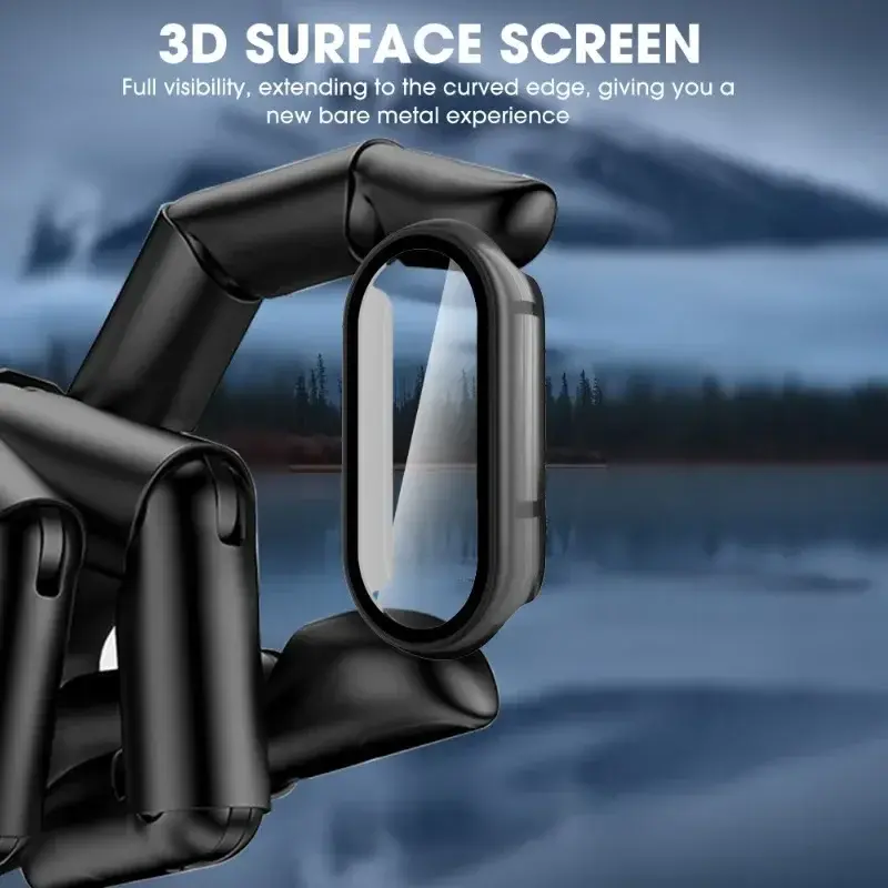 2in1 Case Screen Protector for Xiaomi Mi Band 9 PC Case+Tempered Glass Film Full Coverage Protective Cover for Miband 9 Band9