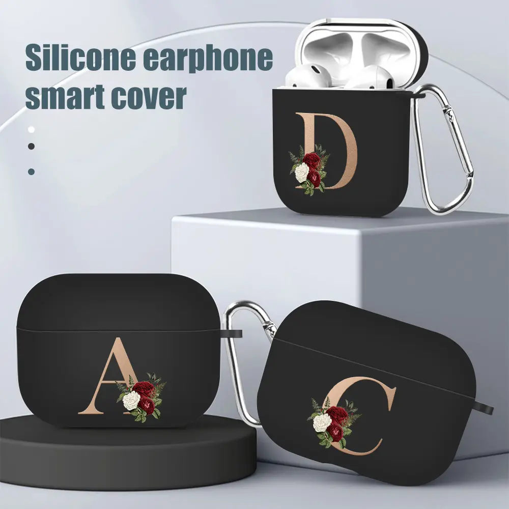 For Airpods Pro 2 USB C Case Silicone Letters Earphone Case For Apple AirPods  4 2nd Generation Pro2 Funda Headset Sleeve Case