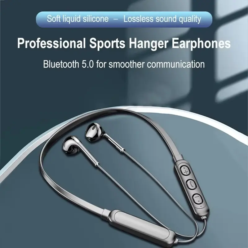 Hanging Neck Headset Sweatproof Bluetooth Earphones In Ear Wireless Sports Headphone HiFi Stereo Neckband Earbuds For Smartphone