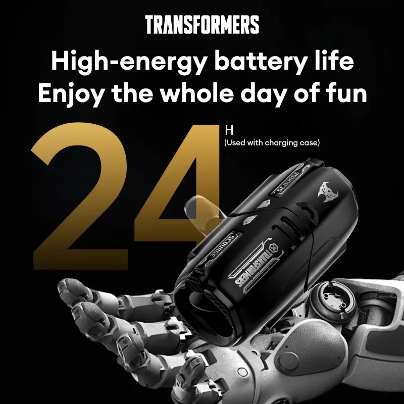TRANSFORMERS TF-T01 PRO Cool Mecha Wireless Earphones Low Latency Headphones Gaming Music Dual Mode  Earbuds