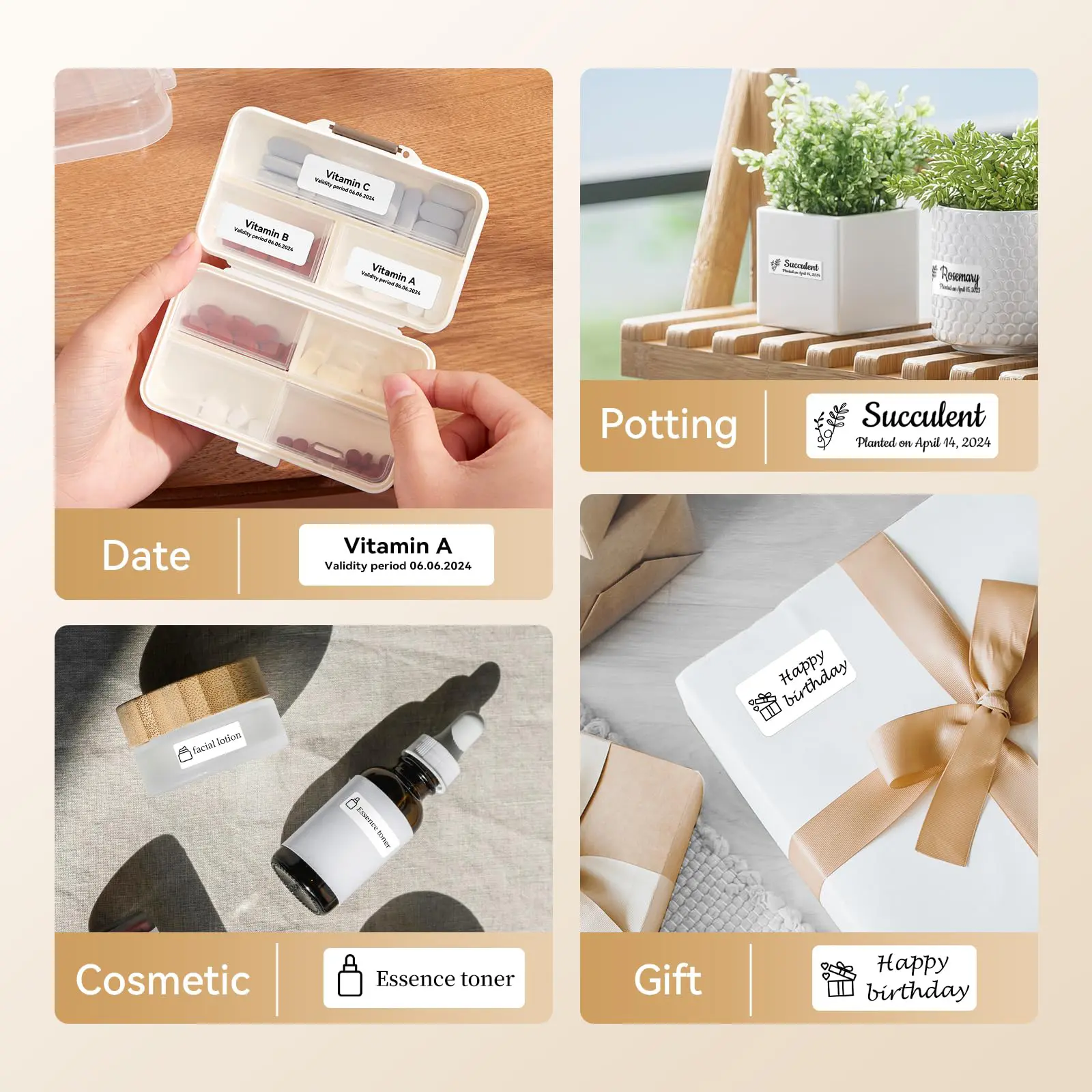 Niimbot D110 Label Maker Tape White Compatible For D11 D101 Label Printer Paper Waterproof Anti-Oil Scratch-Resistant Sticker