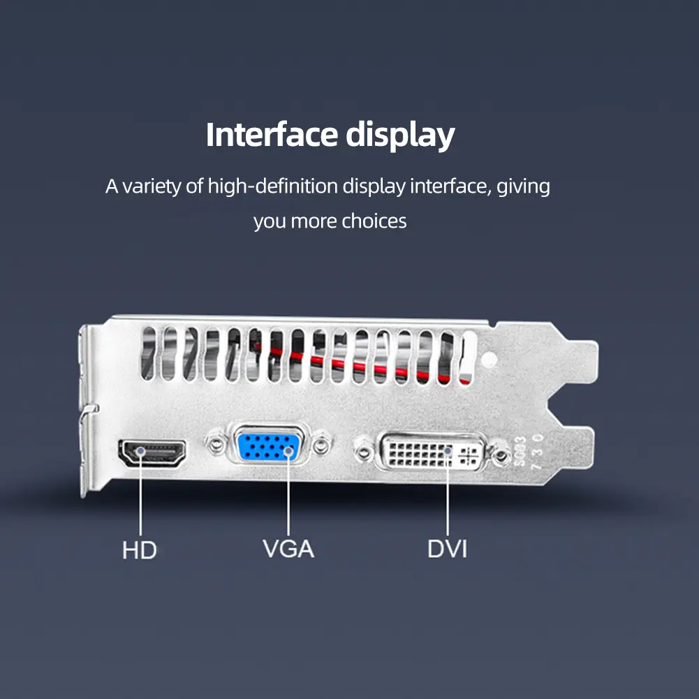 GT730 2GB DDR5 Low Profile Video Card PCI-E 2.0 16X Desktop Graphics Card VGA HDMI-Compatible PC Video Card 1600MHz GPU GF108
