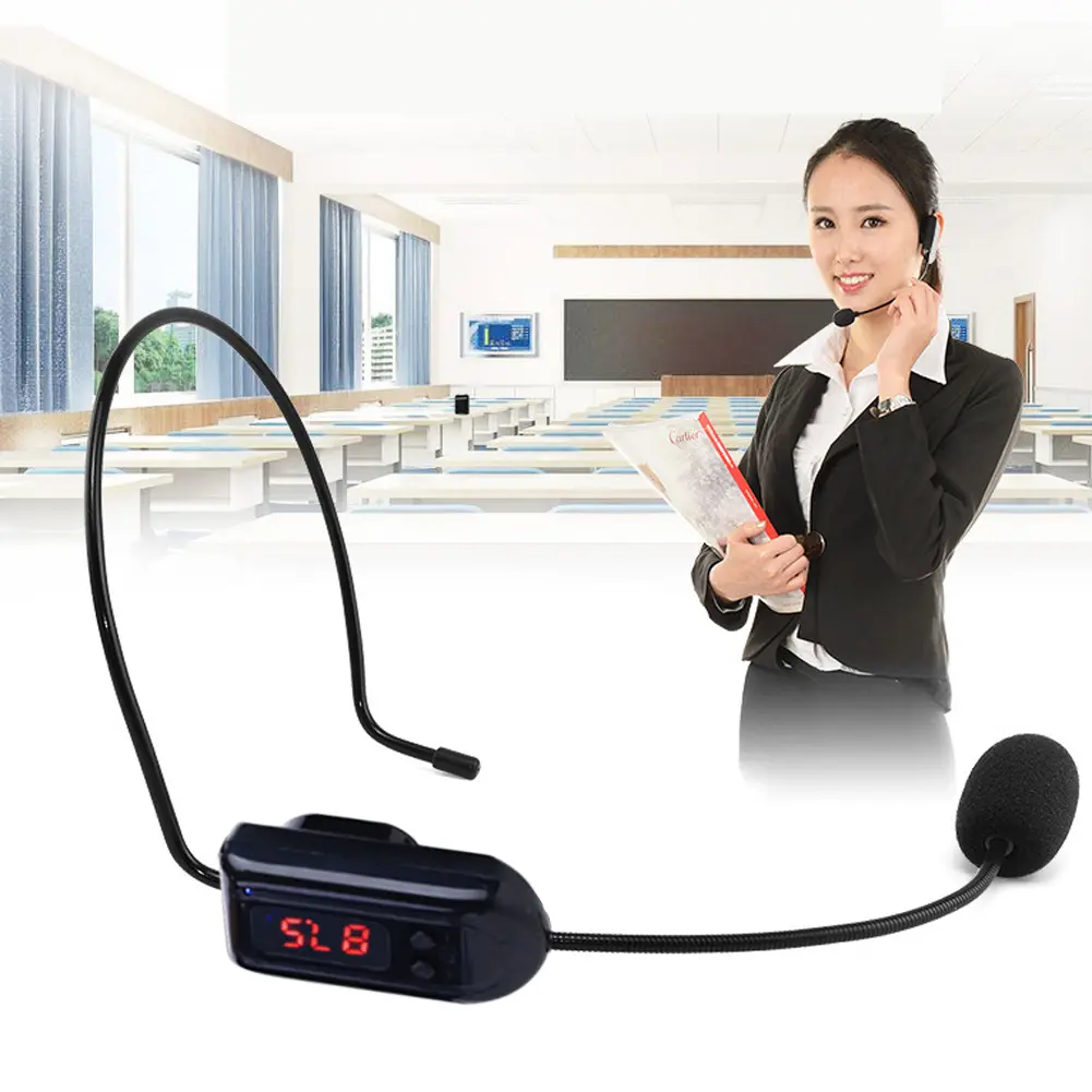 Radio FM Wireless Headset Microphone Handsfree Megaphone Mic for Loudspeaker for Amplifier Voice Speaker Teaching Tour Guide