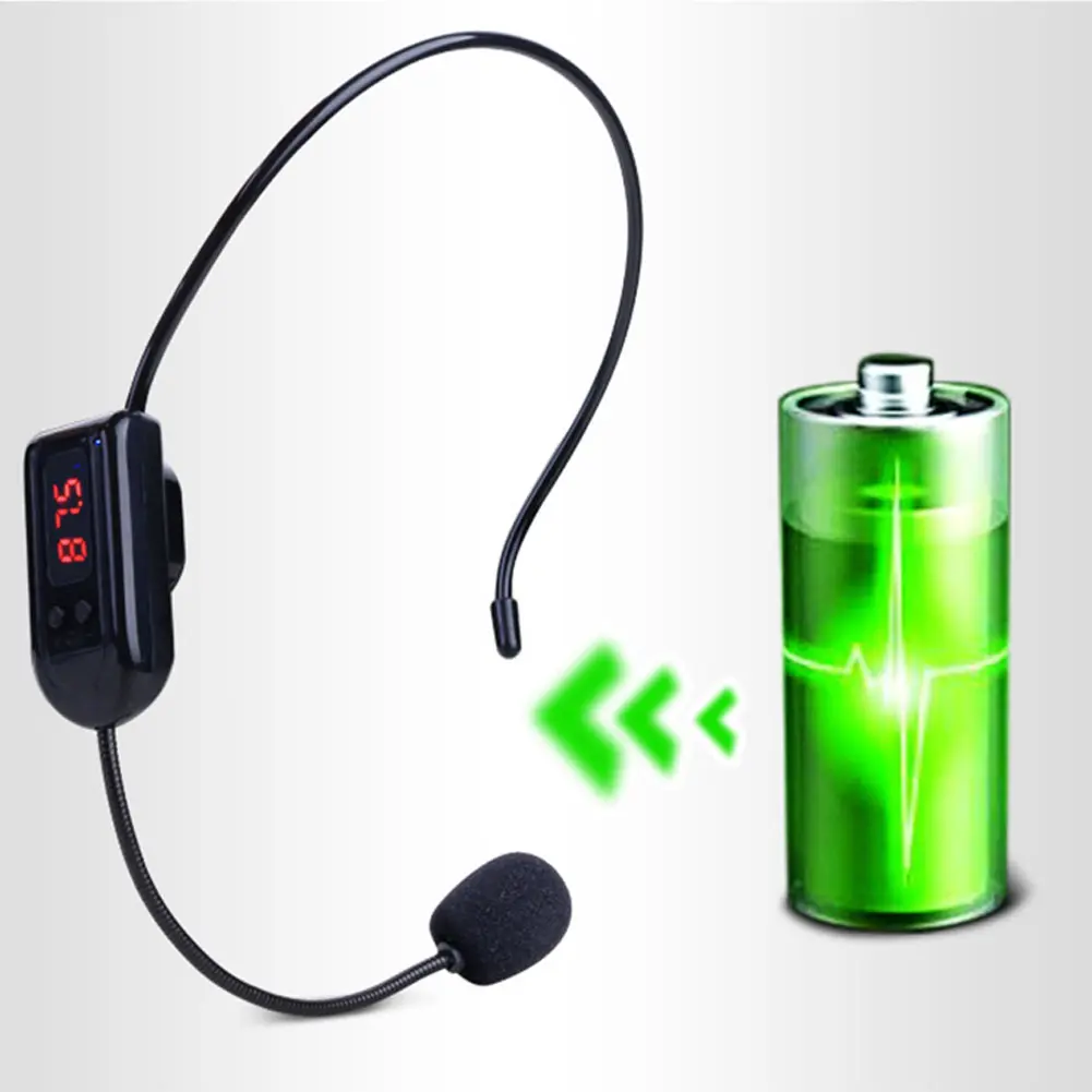 Radio FM Wireless Headset Microphone Handsfree Megaphone Mic for Loudspeaker for Amplifier Voice Speaker Teaching Tour Guide