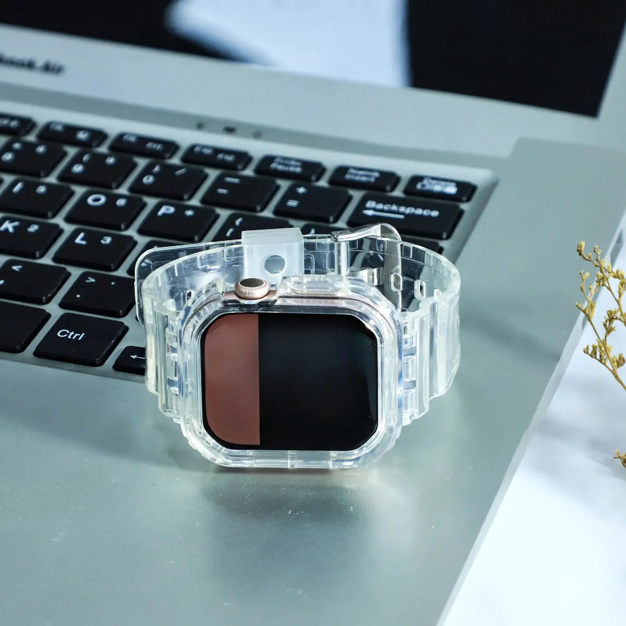 Clear Band + Case for Apple Watch Series 10 42mm 46mm Transparent Silicone Strap for iwatch 10 46mm 42mm