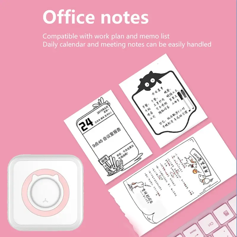 C15 Mini Portable Thermal Printer Wireless Label Memo Machine 200dpi Bluetooth Inkless Pocket Printer Phone Note Printing Paper