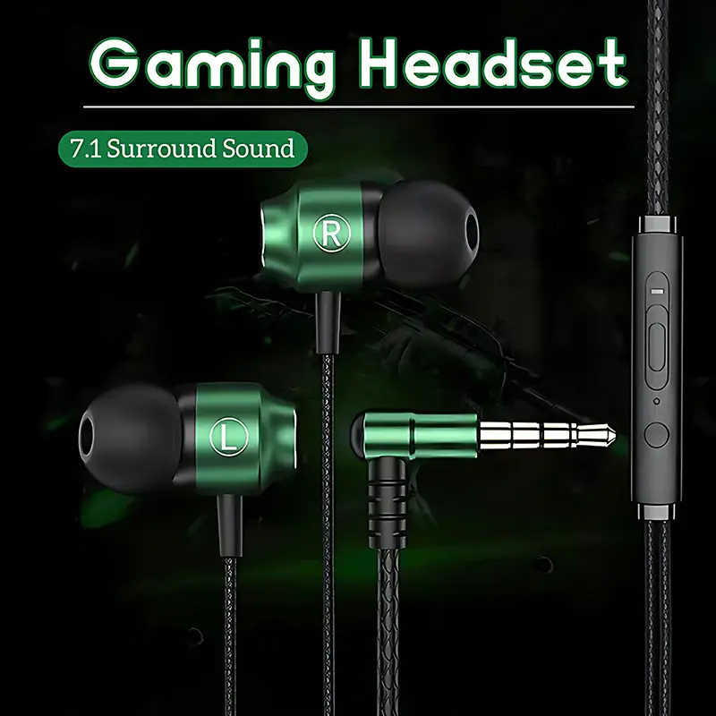 90° L Elbow Metal Magnetic Game Headsets 3.5MM AUX/Digital Type-C 9D Surround HIFI Heavy Bass Music Earbuds With Mic For Android