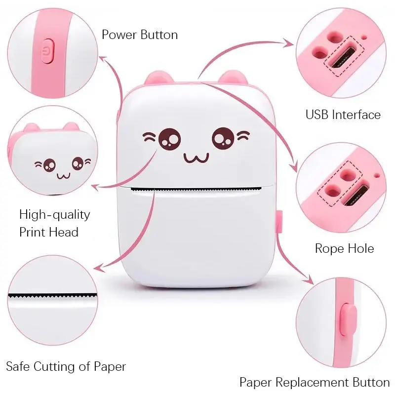 C9 MINI Portable Thermal Printer Wireless Label Memo Machine 200dpi Bluetooth Inkless Pocket Printer Phone Notes Printing Paper