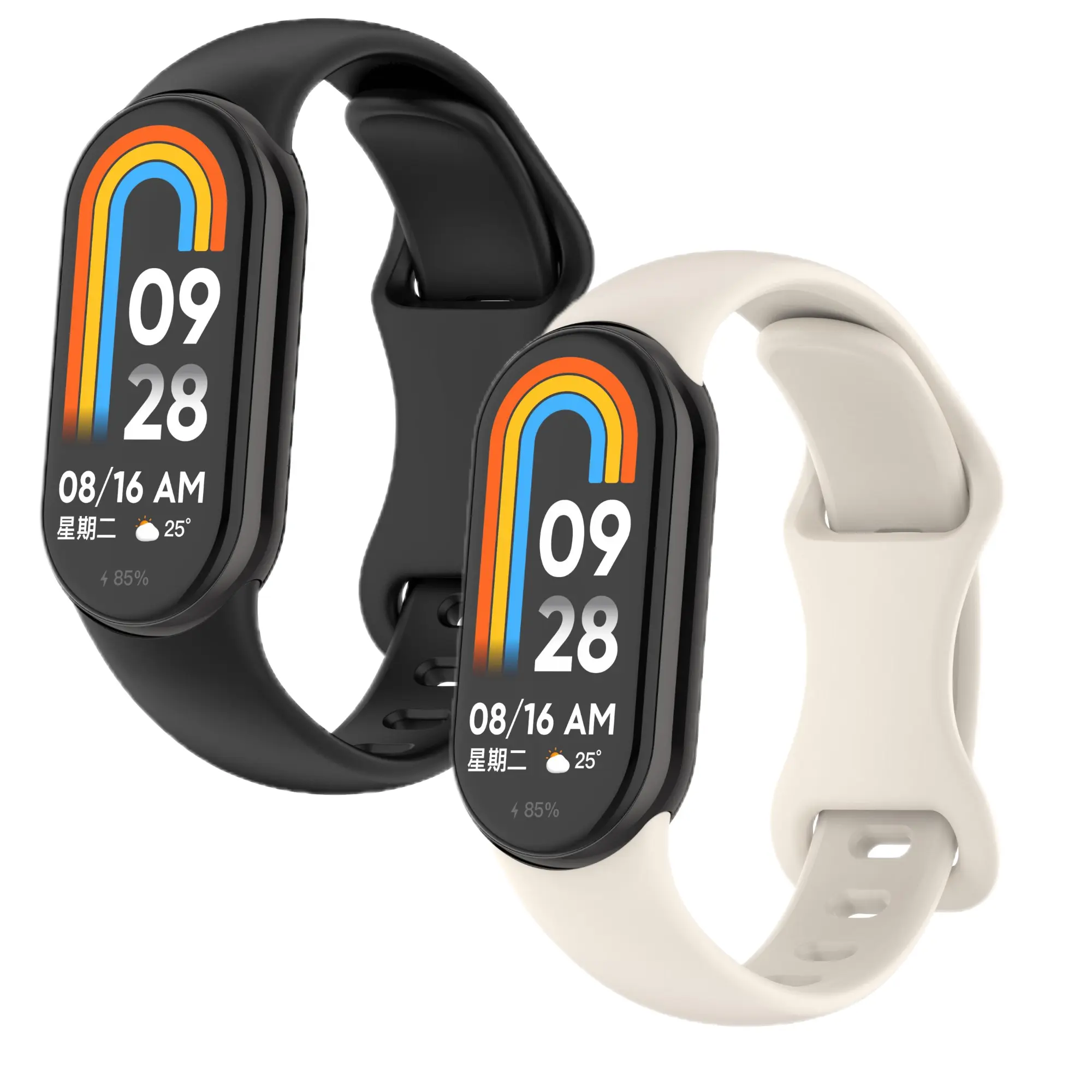 Solid color strap for Xiaomi Mi Band 9 8 Strap NFC Sport Rubber Bracelet Wristband for Xiaomi Smart Band 8 9 watch band