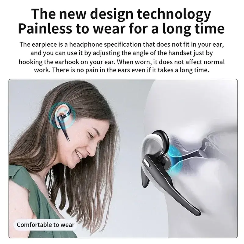 YYK525 Rotatable Earhooks Earphone Wireless BT Microphone Stereo Headphones Sports Headset Business Earphone