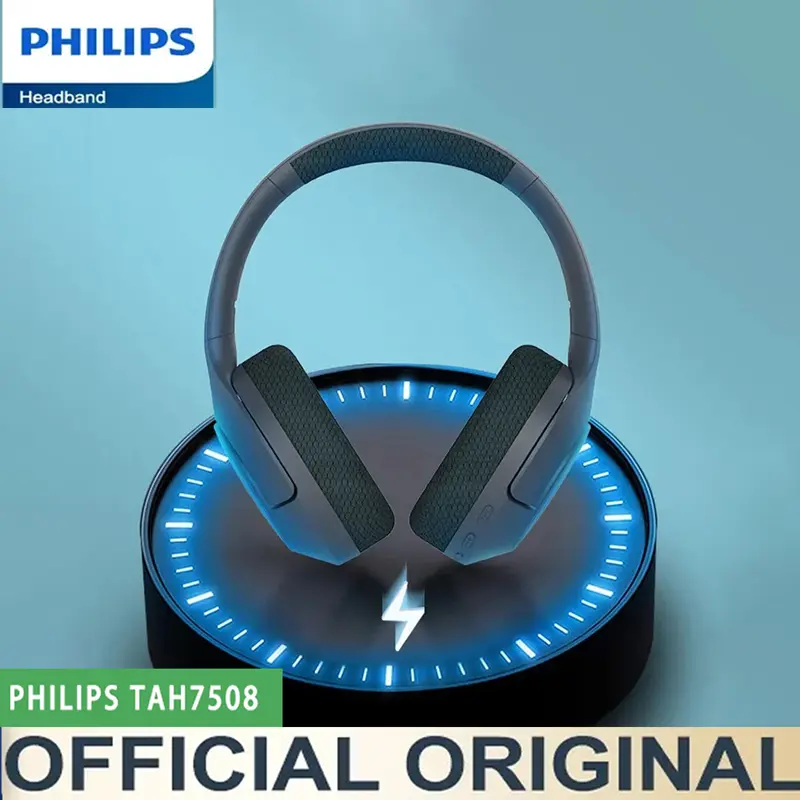 Philips TAH7508 Earphone Wireless Noise Canceling Pro Headset Hi-Res Stereo Long Battery Life Bluetooth 5.2 Sports Run Headphone