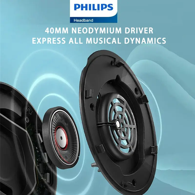 Philips TAH7508 Earphone Wireless Noise Canceling Pro Headset Hi-Res Stereo Long Battery Life Bluetooth 5.2 Sports Run Headphone