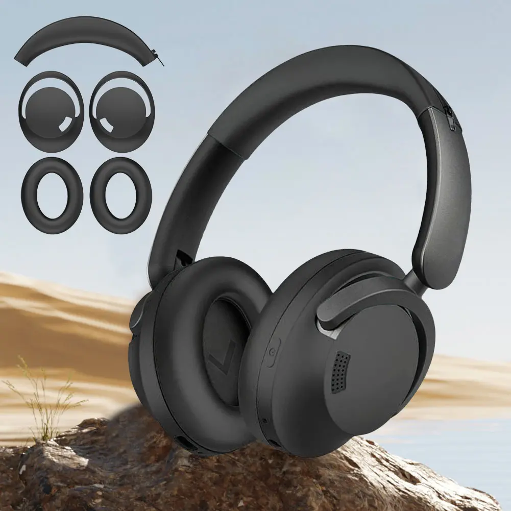 For 1MORE SonoFlow Headphones Silicone Protective Case Sleeve Clean and Comfortable Headband Protectors Earpads Cover Sleeve