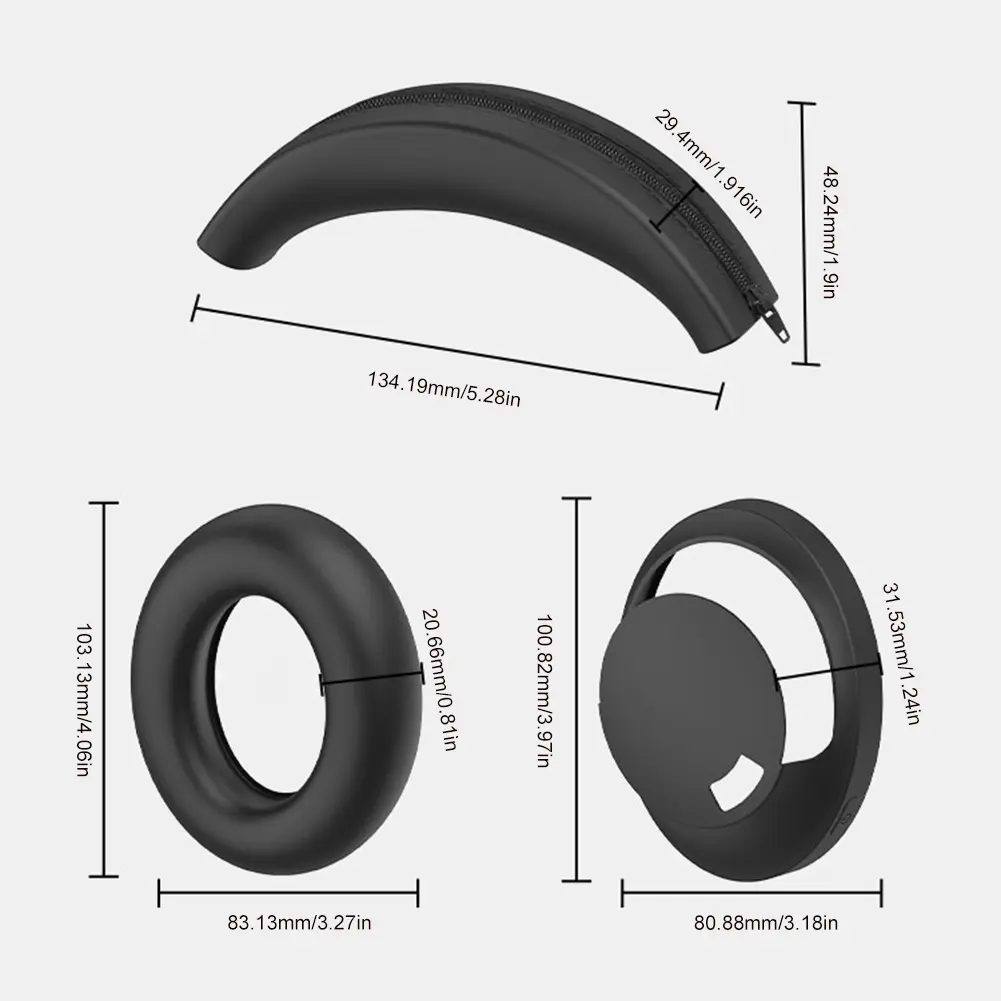 For 1MORE SonoFlow Headphones Silicone Protective Case Sleeve Clean and Comfortable Headband Protectors Earpads Cover Sleeve