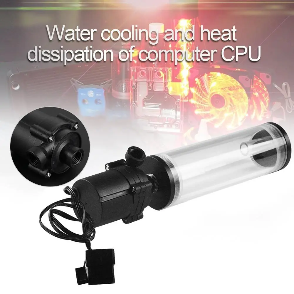 G1/4" Thread XHC8+160mm Cylinder Computer Water Tank 12V 19W PC Water Cooling SC600 Pump Radiator Waterblock Holder Kit For CPU