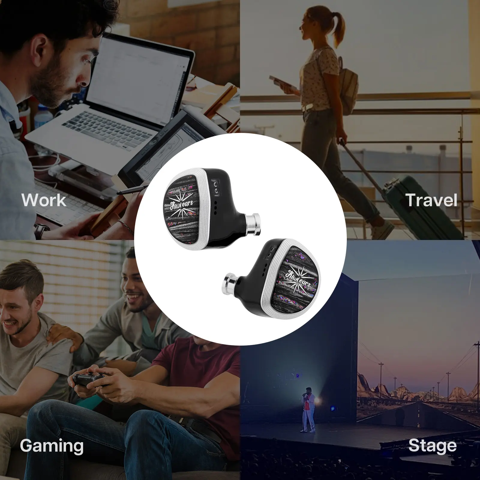 Kiwi Ears Aether 15.3mm Large Planar Driver IEM Hifi Earphones with Detachable Cable System for Gaming and Music Enthusiasts