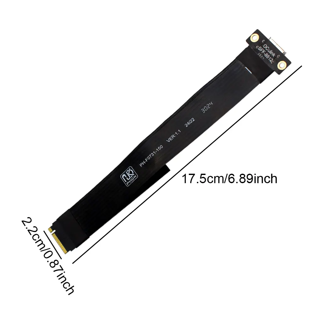 M.2 NVMe To Oculink Female Adapter Cable Laptop Graphics Card Extension Cable for Stable Transmission in Gaming PC