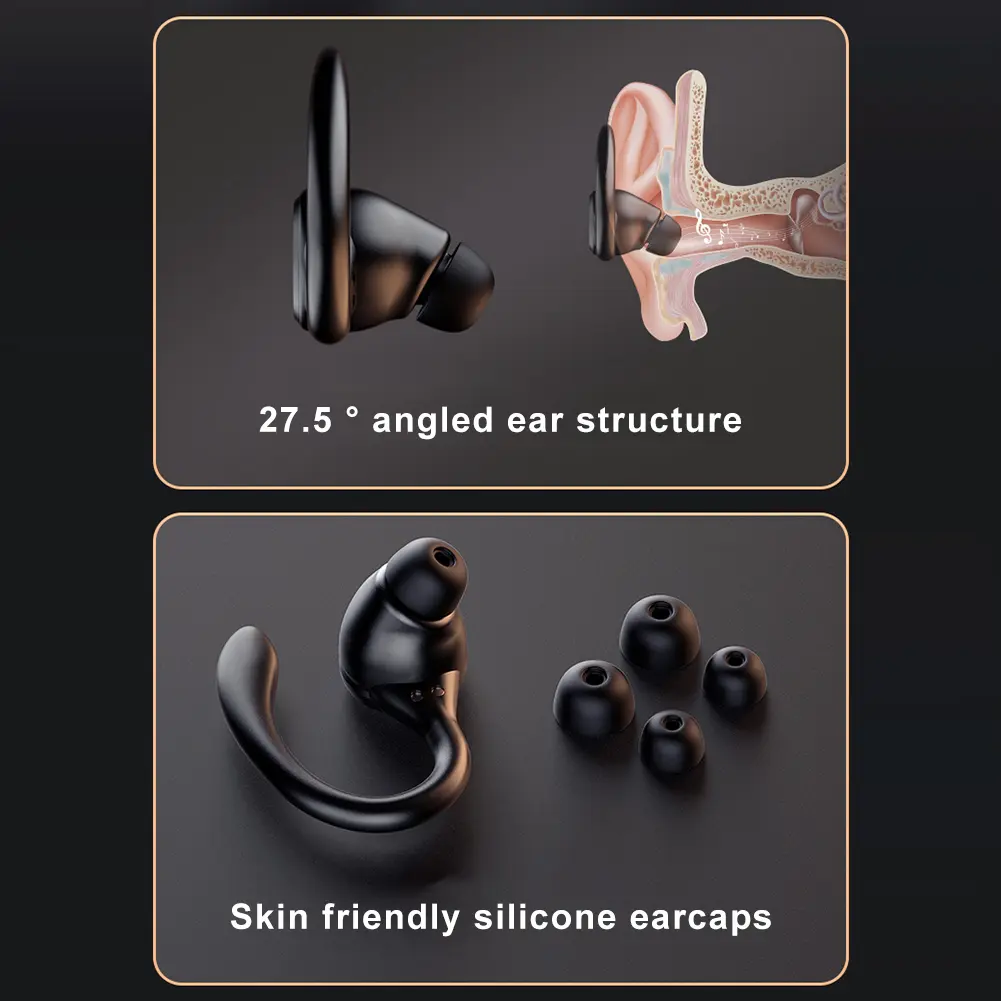 TWS Earphones Ear Hook Waterproof HiFi Stereo Headphones Bluetooth-Compatible5.3 Noise Reduction Comfortable for Sports Running