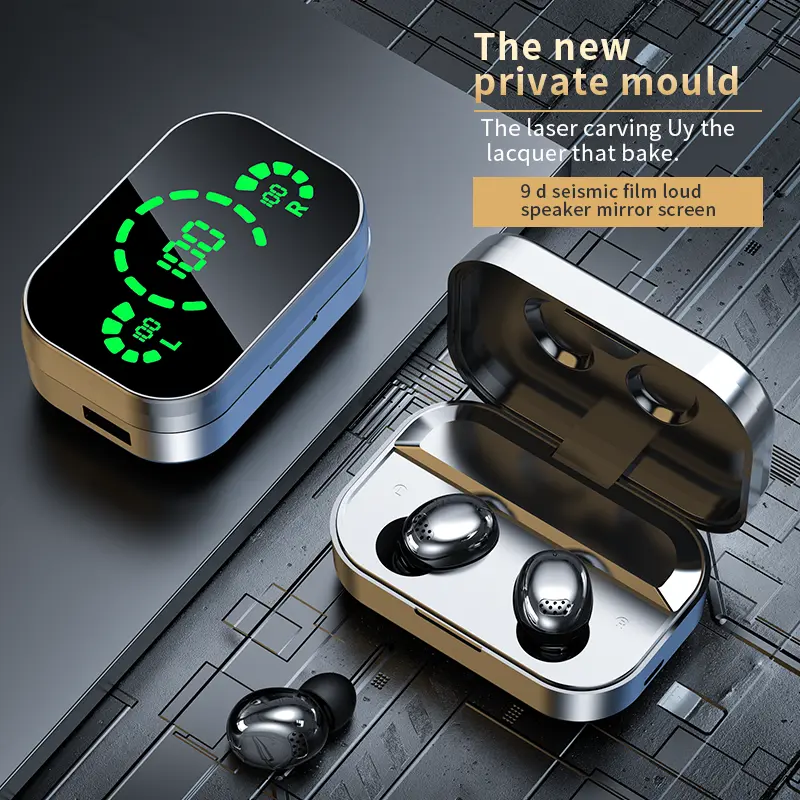High Quality YD04 Pro Earphone TWS Bluetooth 5.3 Wireless HIFI Music Headset LED Display Earbud Sport Ear Pods Gaming Headphones