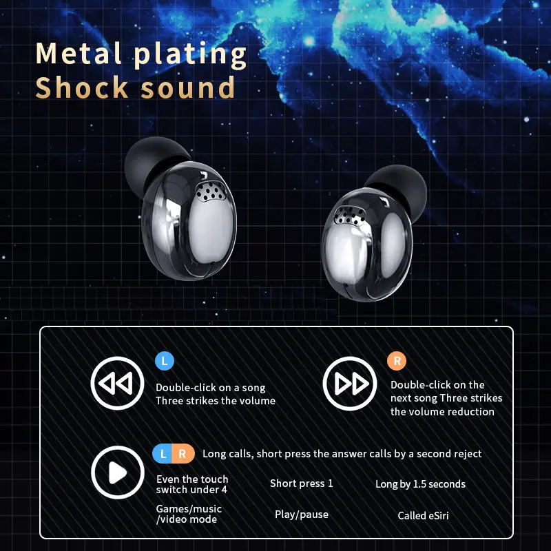 High Quality YD04 Pro Earphone TWS Bluetooth 5.3 Wireless HIFI Music Headset LED Display Earbud Sport Ear Pods Gaming Headphones