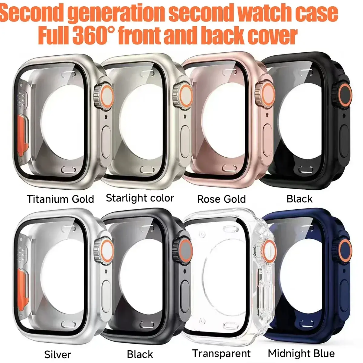 Screen Protector Cover for Apple Watch 46mm 45 44 40 41 42mm Hard PC Front Rear Bumper Case iwatch 10 987 SE 654 Change To Ultra