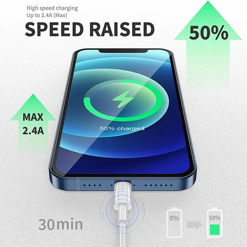 USB Lightning Cable MFI Certified Original Iphone Cord Fast Charging Wire Data Line for Iphone 14 Pro 13 12 11 X 8 7 6 5 SE Ipad