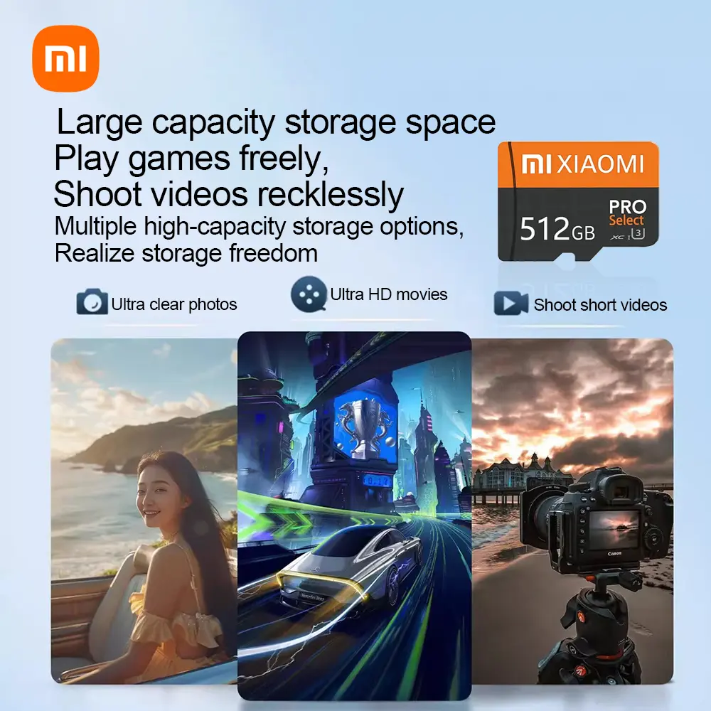 Xiaomi High Speed SD Memory Card 1TB 2TB Games Card Micro TF Card 128GB 256GB 512GB SD Card For Mijia Camera Surveillance Device