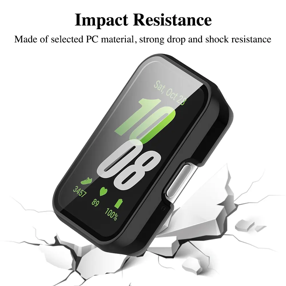 Glass+Case for Samsung Galaxy Fit 3 Tempered Glass Screen Protector & Hard PC Protective Bumper for Galaxy Fit3 Accessories