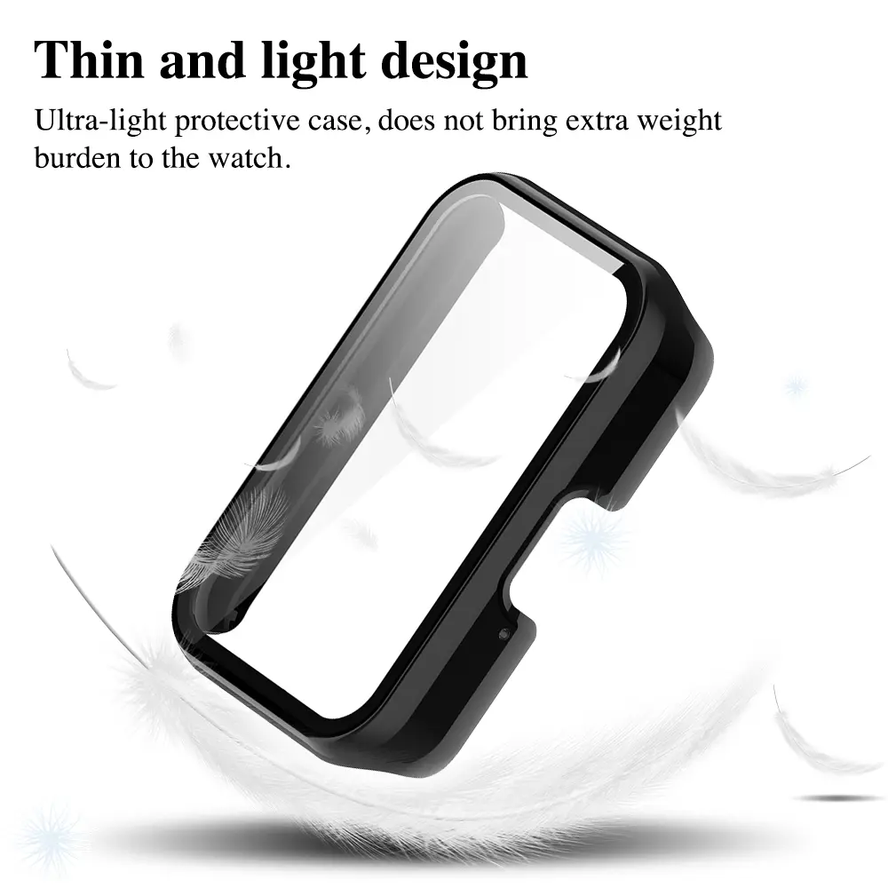 Glass+Case for Samsung Galaxy Fit 3 Tempered Glass Screen Protector & Hard PC Protective Bumper for Galaxy Fit3 Accessories