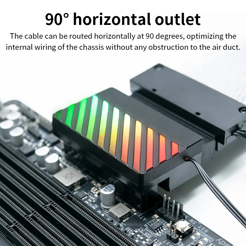Teucer ATX 24Pin 90 Degree Motherboard Power Supply ARGB Cable Connector Plug Adapter DIY Mounting Accessessory for Desktops PC