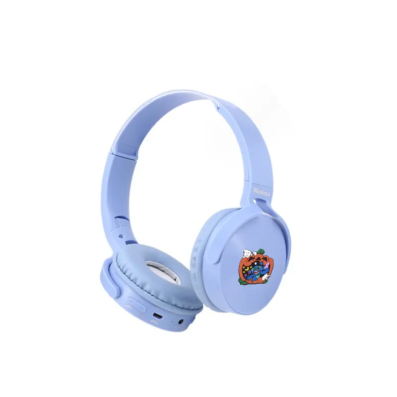 Disney Stitch Wireless Bluetooth Headphones AH-9906 HIFI Sound Stereo Foldable Headsets with Mic for Children Anime Cartoon