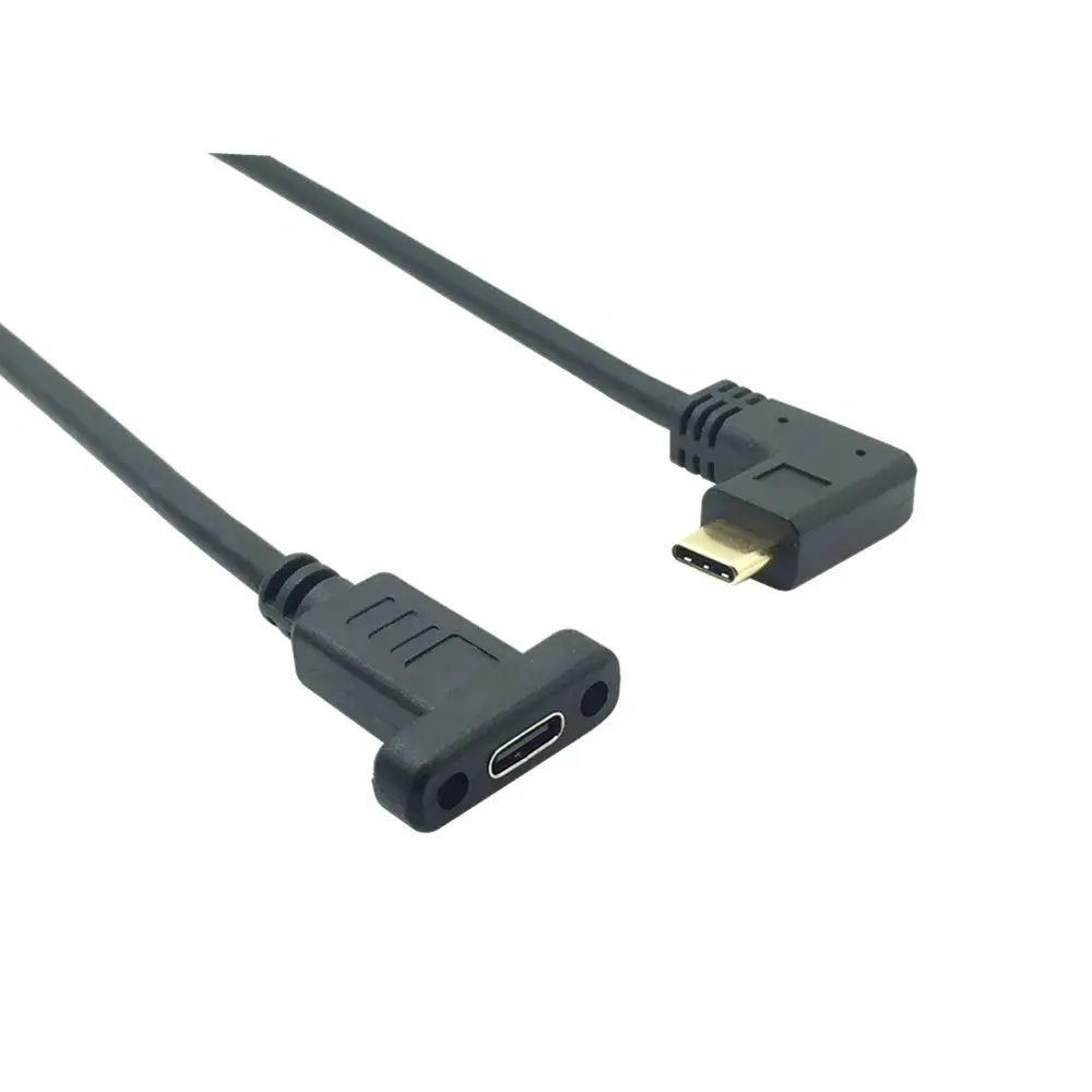 USB C Extension Cable USB 3.1 Data Video Cable USB-C Type C Male to Female Extender Connector with Screw Panel Mount Shielded