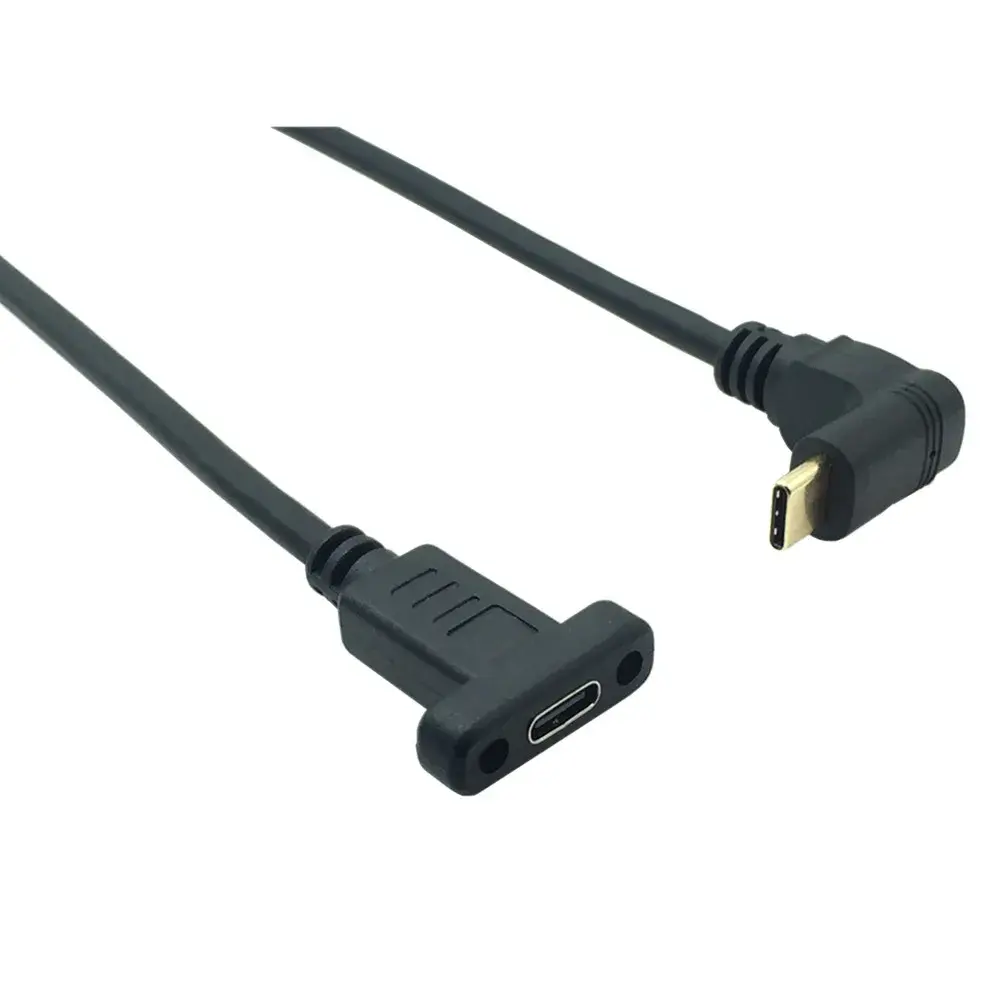 USB C Extension Cable USB 3.1 Data Video Cable USB-C Type C Male to Female Extender Connector with Screw Panel Mount Shielded
