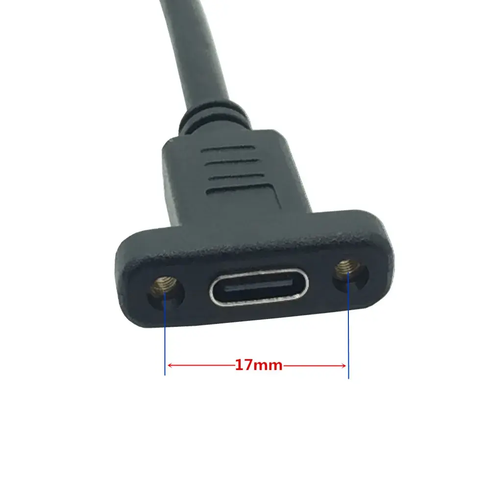 USB C Extension Cable USB 3.1 Data Video Cable USB-C Type C Male to Female Extender Connector with Screw Panel Mount Shielded