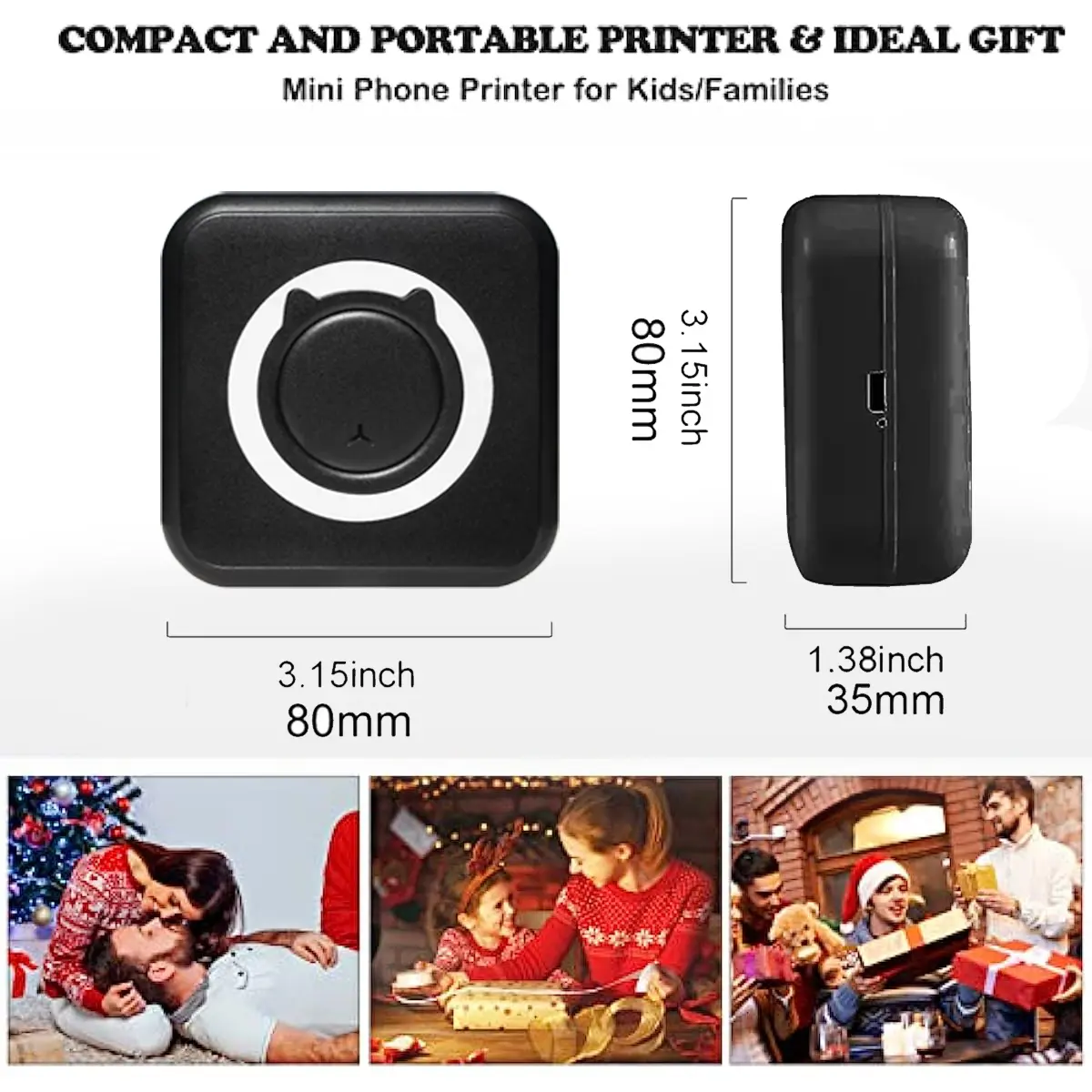 MINI Print Portable Thermal Printer Photo Pocket Thermal Label Printer 58mm Printing Wireless Bluetooth Android IOS