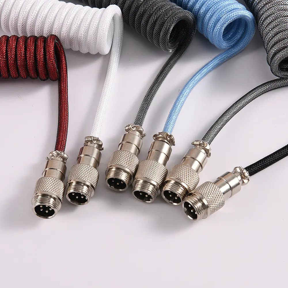 LANO Keyboard Cable GX12 USB2.0 Aviation Connector Wires For Pc Data Cable Type C Computer Hardware Interface Accessories