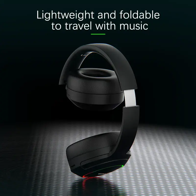 Wireless Headphones with MicroPhone Game Headset Blutooth 5.1 Gamer Surround Stereo Earphone Colourful Light PC Laptop Earpiece