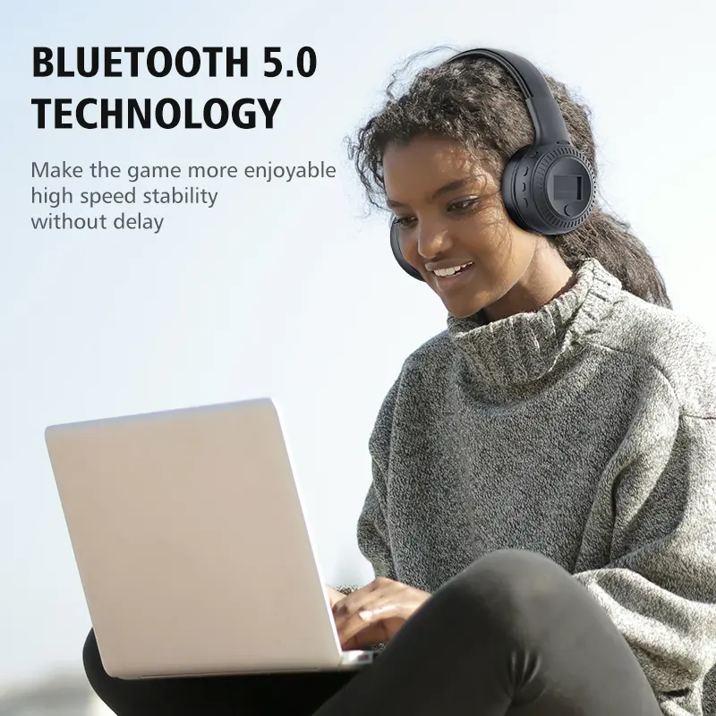 ZEALOT-B19 Bluetooth Headphones with fm radio LCD Screen hifi Bass Stereo Earphone Wireless Headset with Mic, support TF/sd Card