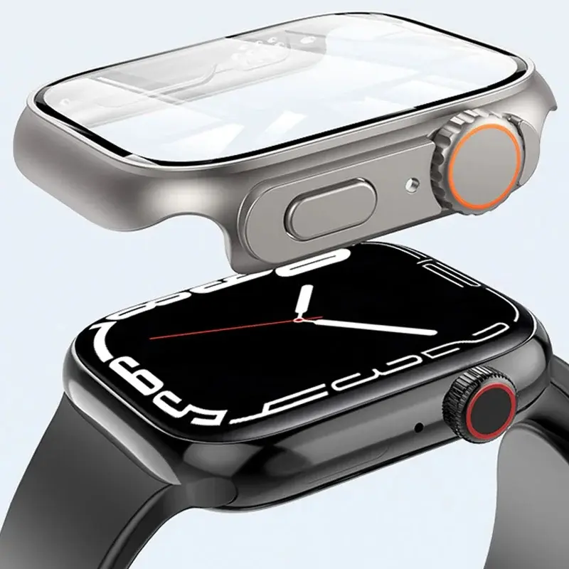 Case+Strap For Apple Watch Band 45mm44mm41mm 42 40mm Smart Silicone Bracelet Iwatch Series 3 4 5 6 Se 7 8 9 Change To Ultra Case