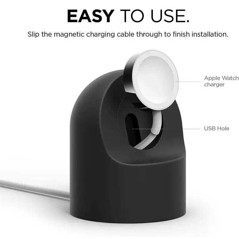 Charger Stand For Apple Watch Series 9 8 7 6 SE 5 3 Ultra 1 2 Charger Dock Station Silicone Bracket Iwatch Charging Cable Holder