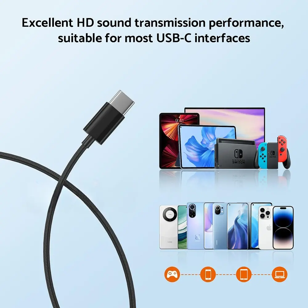 Headphones HiFi Surround Sound In-ear For Samsung USB Type C 3.5mm With wire control Wired Earplugs For Galaxy S24 S23 S22 Ultra