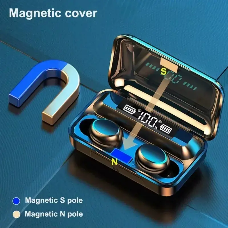 F9 Wireless Earphones Bluetooth Stereo Headphones Sport Waterproof Noise Reduction Wireless Earbuds with Mic for Lenovo Earphone
