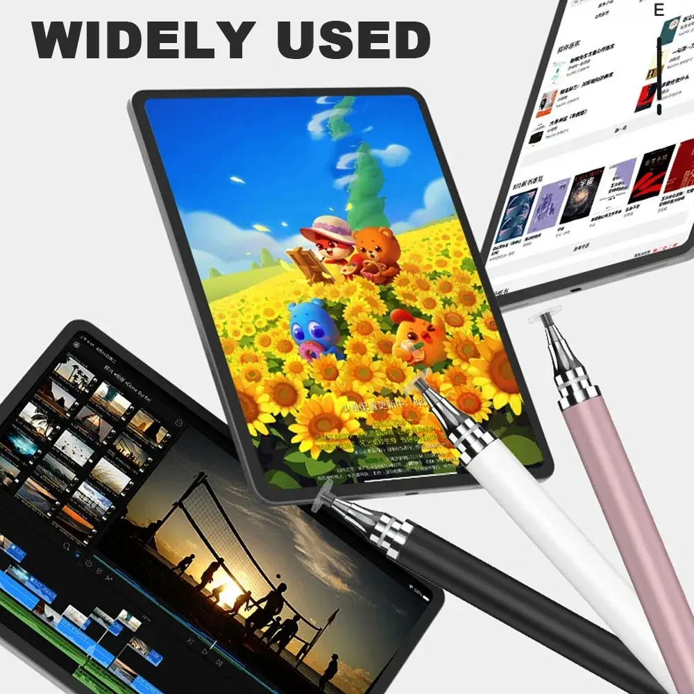 Universal Tablet Stylus Pen 2 in 1 Double Headed High Sensitivity Replaceable Nib Drawing Smart Phone Touch Stylus