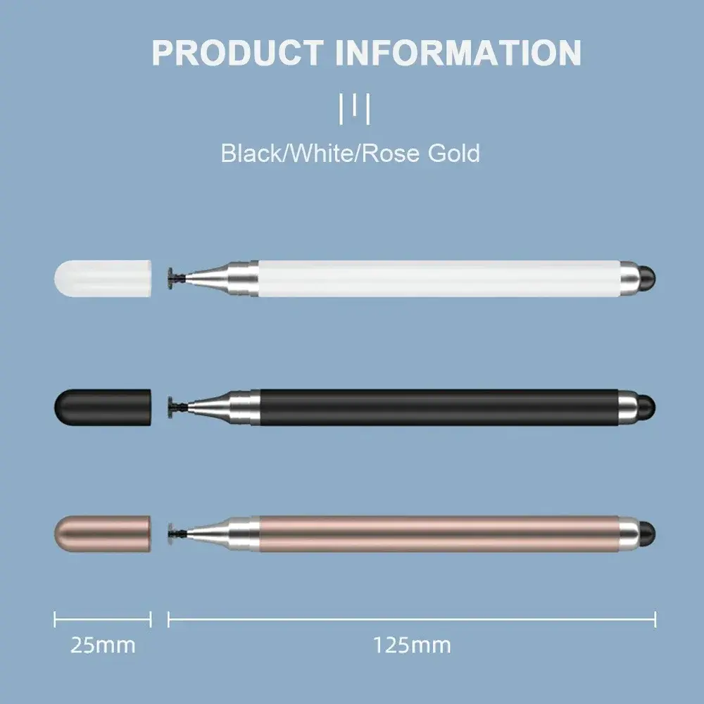 Universal Tablet Stylus Pen 2 in 1 Double Headed High Sensitivity Replaceable Nib Drawing Smart Phone Touch Stylus