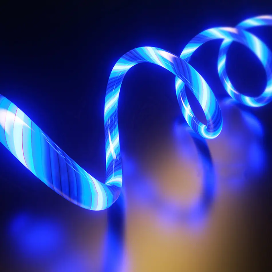 Streamer Charger Cable LED Light Up Lightning TypeC Cable USB Fast Charger Cord  for iPhone 14 13 12 11 Pro Max X XS iPad 9 mini